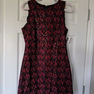Anne Klein Red & Black Lace & Sequins NWT - Size 10 - Homecoming Dress